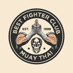 muai thai fighter logo