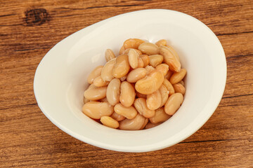 White beans kidney in the bowl