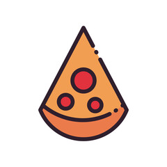 Pizza fill and line style icon vector design