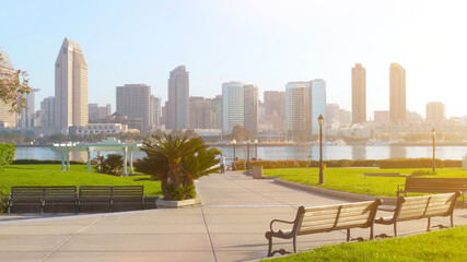 View from Coronado Island to downtown San Diego - obrazy, fototapety, plakaty