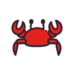 Sea crab fill and line style icon vector design