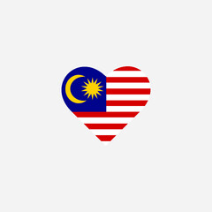 flag of malaysia heart vector