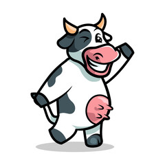 Cow mascot illustration vector design