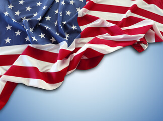 Fototapeta premium American flag on blue