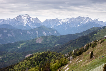 Fototapeta na wymiar beautiful high mountain landscape Alps view