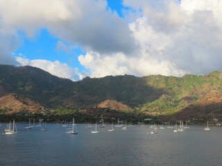 Fototapeta premium Scenic views of the French Polynesian island of Nuku Hiva.