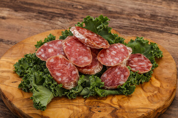Iberian pork Fuet sausage slices