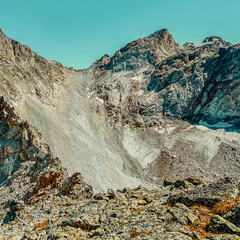 Scenic mountain scenery with cloudless skies. Wildlife. A paradise for climbers. Daylight time. outdoor