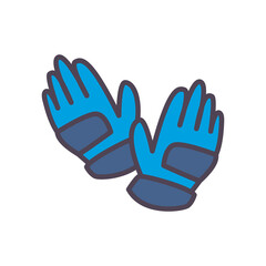 Fototapeta na wymiar goalkeeper gloves line and fill style icon vector design