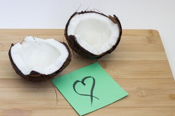 coconut on a white background