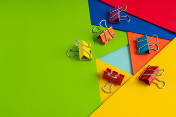 colorful paper with clips