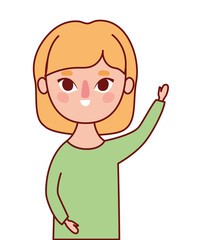 Avatar woman cartoon with blond hair design, Girl female person people human and social media theme Vector illustration