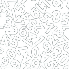 Seamless pattern with numbers for school design.