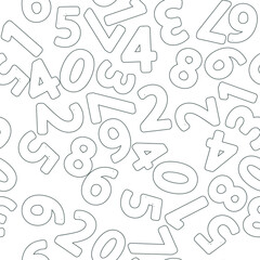 Seamless pattern with numbers for school design.