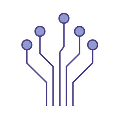 circuit line and fill style icon design, Innovation idea and creativity theme Vector illustration