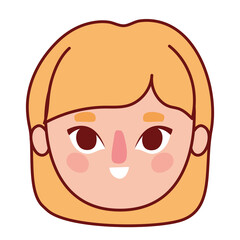 head woman cartoon with blond hair design, Girl female person people human and social media theme Vector illustration