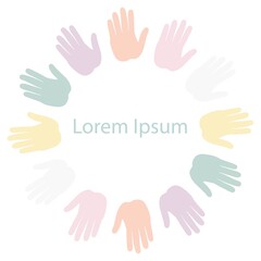 Palm round colorful background Lorem Ipsum on white art design stock vector illustration for web, for print, for fabric print
