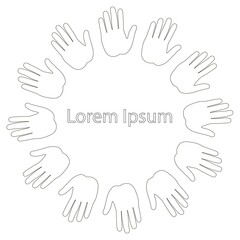 Palm round monochrome background Lorem Ipsum art design stock vector illustration for web, for print