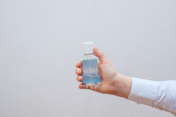 In my hand is a disinfectant alcohol gel