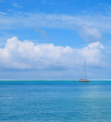 Fototapeta premium Sea views from the French Polynesian island of Huahine Nui.