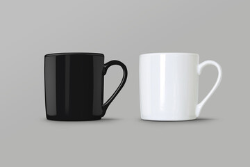 White And Black  Mugs