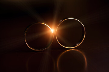 Wedding rings. Macro image.