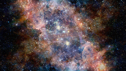 Obraz na płótnie Canvas Extreme star cluster bursts into life. Elements of this image furnished by NASA