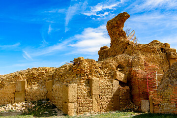 Ruins of Timgad, a Roman-Berber city in the Aures Mountains of Algeria. (Colonia Marciana Ulpia...