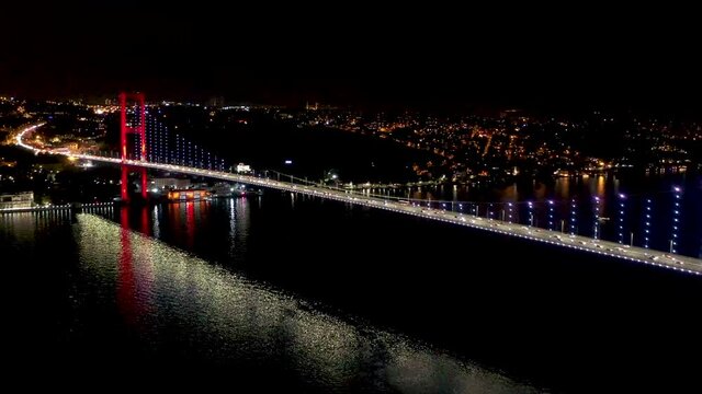 We viewed the Istanbul Bosphorus Bridge with the drone. It looks a perfect sight.