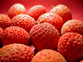 Lychees on pink 