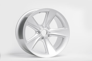 Car metal disc rim isolated on white background