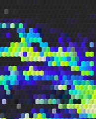 blue cyan green neon trippy psychedelic geometric shapes abstract background 3D illustration