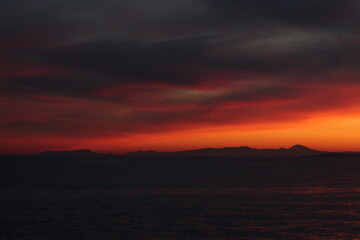 sunset over the sea