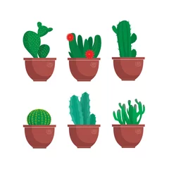 Küchenrückwand glas motiv Kaktus im Topf Kaktus-Vektor-Illustration