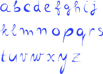 Vector latin handwrite alphabet isolated letters font © Nana