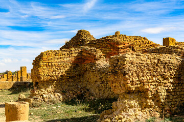 Timgad, a Roman-Berber city in the Aures Mountains of Algeria. (Colonia Marciana Ulpia Traiana...