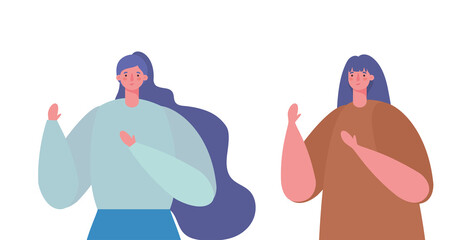 women avatars cartoons design, Woman girl female person and people theme Vector illustration