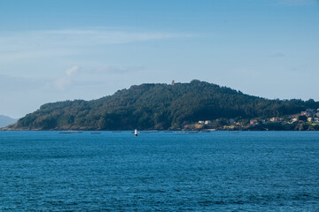 Side view of the monteferro peninsula in Nigran, Spain