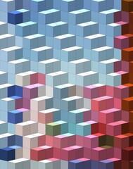 blue pink colorful geometric shapes abstract background 3D illustration