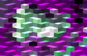 cyan magenta colorful geometric shapes abstract background 3D illustration