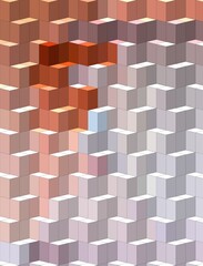 orange blue colorful geometric shapes abstract background 3D illustration