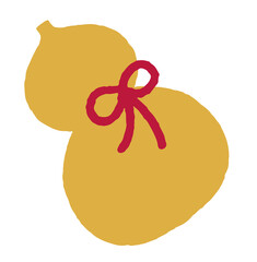 年賀状イラスト素材: シンプルな瓢箪