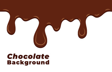 Melted chocolate dripping. Vector illustration. Eps 10. Chocolate background
