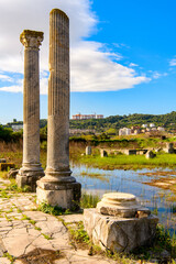 Columns in Hippo Regius, a Phoenician, Berber and Roman city, Annaba Province, Algeria.
