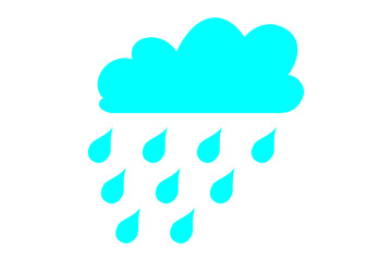 heavy rain and blue cloud icon