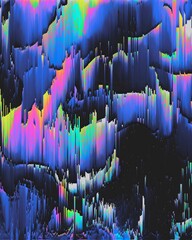 hologramic colors neon geometric shapes abstract background