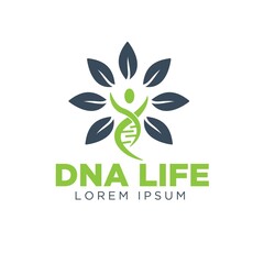 Fototapeta premium dna health medicine logo designs simple modern art 
