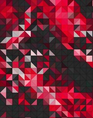 Naklejka premium red black psychedelic geometric shapes abstract background