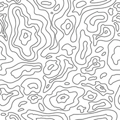 Topographic line seamless pattern. Hand drawn vector illustration. Good for fabric print, wrapping paper, wallpapers, cards.