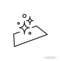 Clean surface icon, easy cleaning, thin line symbol on white background - editable stroke vector illustration eps 10